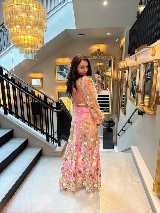 For Love And Lemons Dresses & Skirts - For Love & Lemons Pink Floral Embroidered Luna Maxi Dress (S)